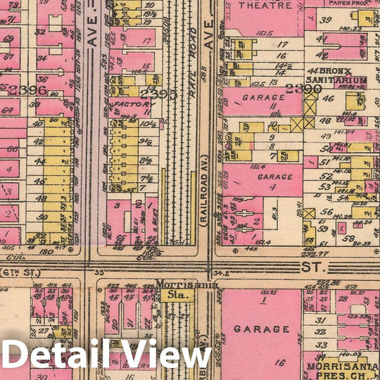 Historic Map : Borough of The Bronx, Sections 9-13, The Bronx 1928 Plate 040 , Vintage Wall Art