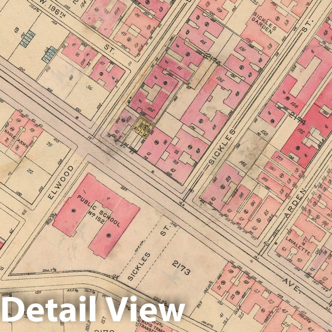 Historic Map : Land Book of the Borough of Manhattan, City of NY, Manhattan 1925 Plate 179 , Vintage Wall Art