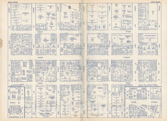 Historic Map : States of PA, VA & WV, Erie 1950 , Nirenstein's Real Estate Atlas , Vintage Wall Art