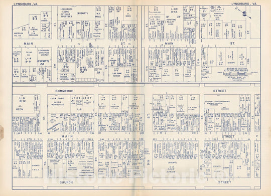 Historic Map : States of PA, VA & WV, Lynchburg 1950 , Nirenstein's Real Estate Atlas , Vintage Wall Art