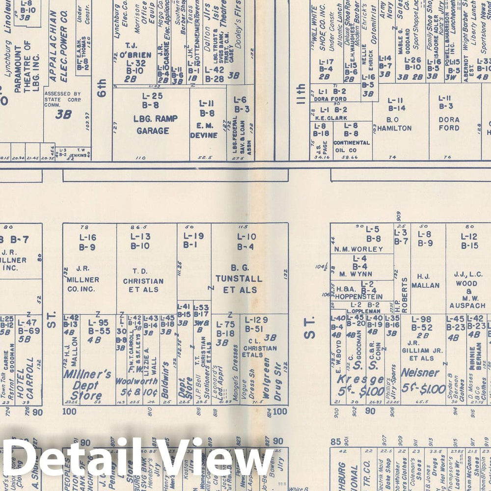 Historic Map : States of PA, VA & WV, Lynchburg 1950 , Nirenstein's Real Estate Atlas , Vintage Wall Art