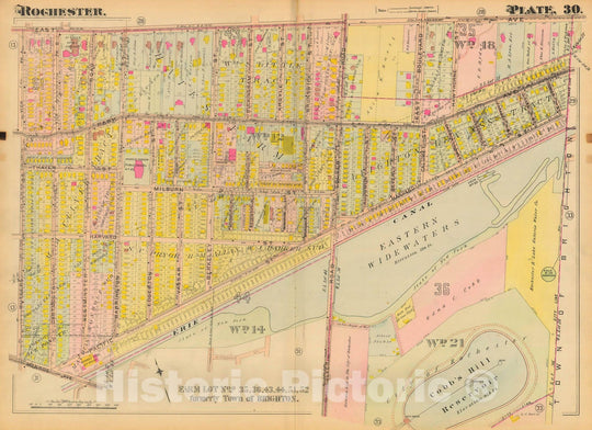 Historic Map : Atlas City of Rochester New York, Rochester 1910 Plate 030 , Vintage Wall Art