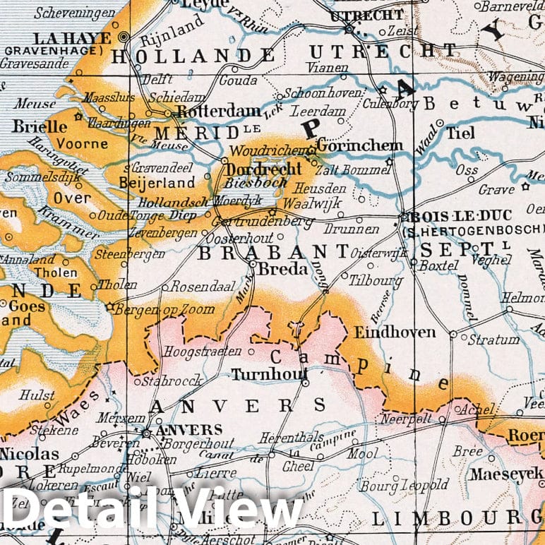 Historic Map : Netherlands,Belgique et Pays-Bas. 1900 , Vintage Wall Art