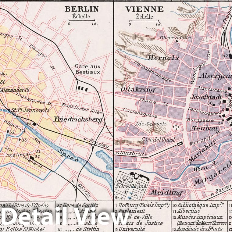 Historic Map : World Atlas Map, Plan des Grandes Villes d'Europe. 1900 - Vintage Wall Art