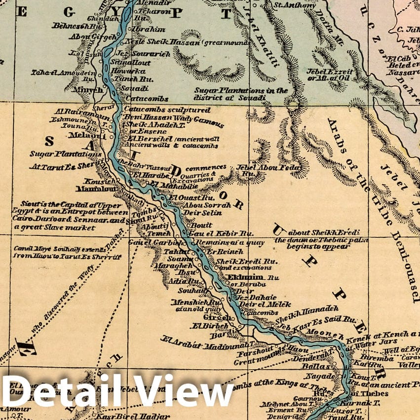 Historic Map : World Atlas Map, Egypt and Nubia. 1856 - Vintage Wall Art