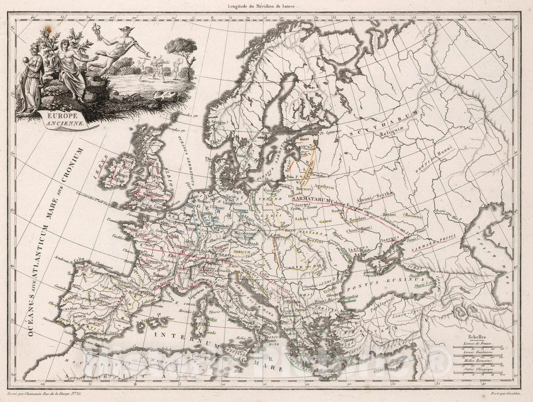 Historic Map : World Atlas Map, Europe Ancienne. 1812 - Vintage Wall Art