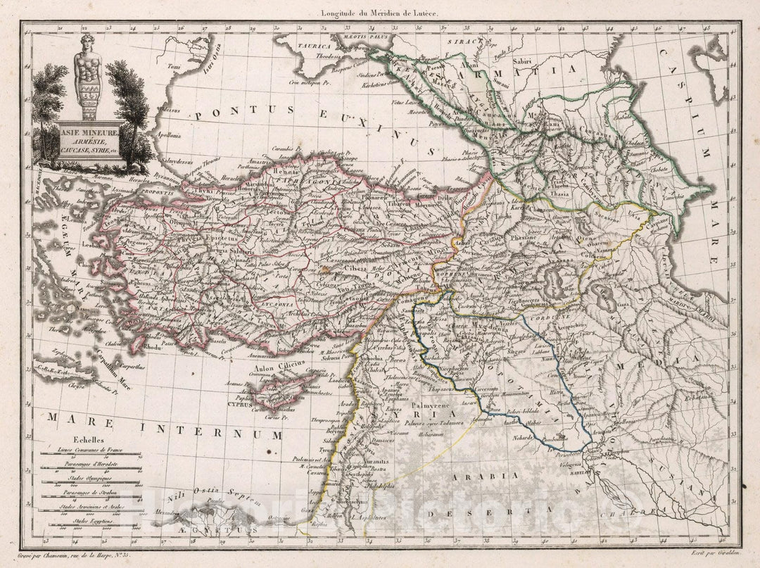 Historic Map : Turkey, Asia MiinorAsie Mineure, Armenie, Caucase, Syrie, etc. 1812 , Vintage Wall Art