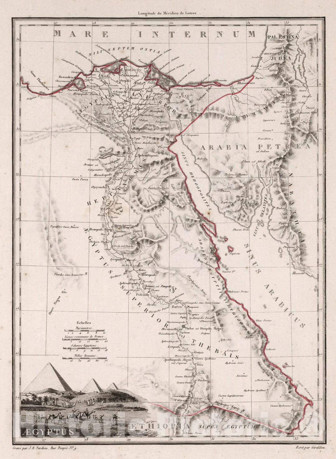 Historic Map : Egypt,Aegyptus. 1812 , Vintage Wall Art