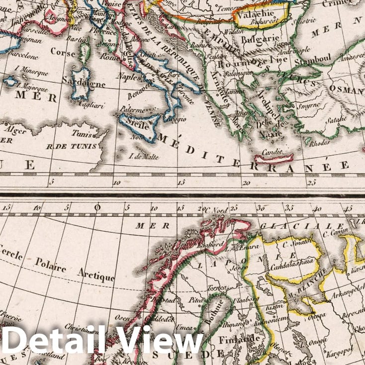 Historic Map : World Atlas Map, Europe sous Charles-Quint. Europe en 1789. 1812 - Vintage Wall Art