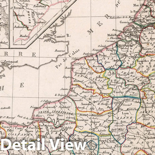 Historic Map : Netherlands,Partie Septentrionale de l'Empire Francais. 1812 , Vintage Wall Art