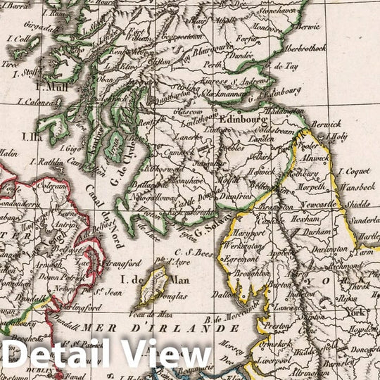 Historic Map : Ireland, British IslesIsles Britanniques ou Royaume Uni de la Grande Bretagne et d'Irlande. 1812 , Vintage Wall Art