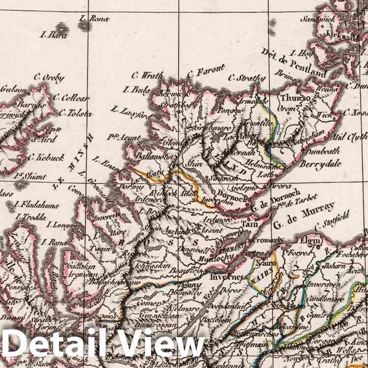 Historic Map : Scotland,Ecosse. 1812 , Vintage Wall Art