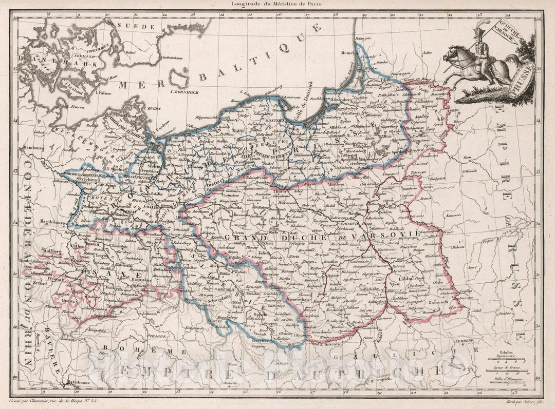 Historic Map : Poland,Prusse. 1812 , Vintage Wall Art