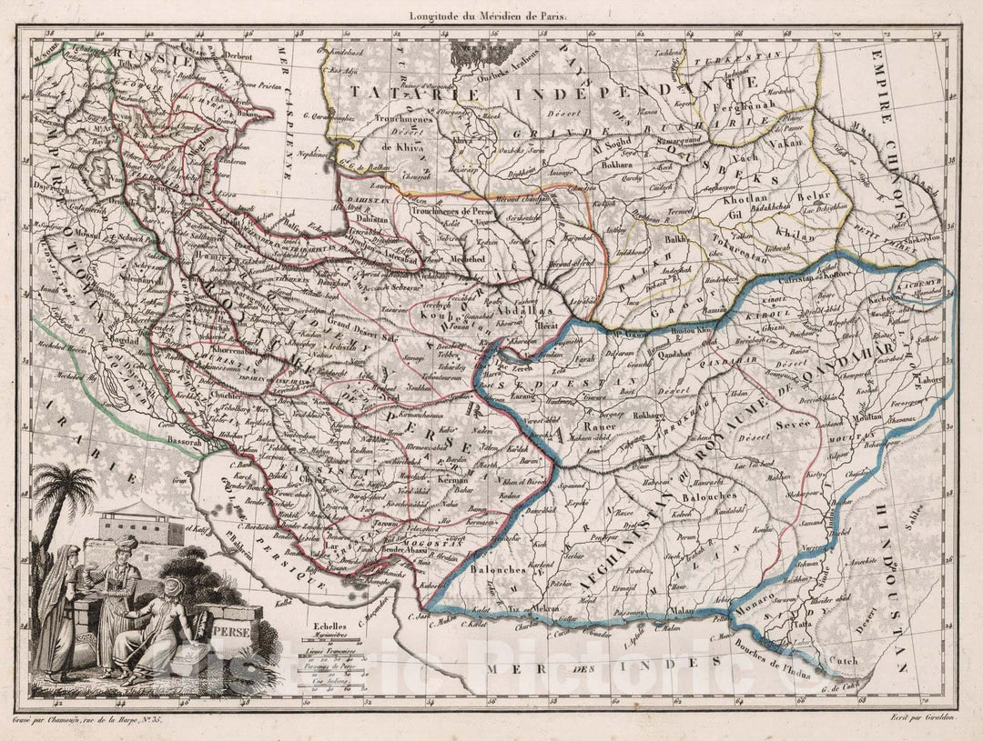 Historic Map : Iran, PersiaPerse. 1812 , Vintage Wall Art