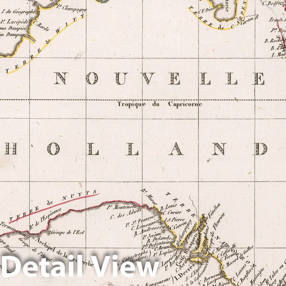 Historic Map : Australia,Oceanique Centrale. 1812 , Vintage Wall Art