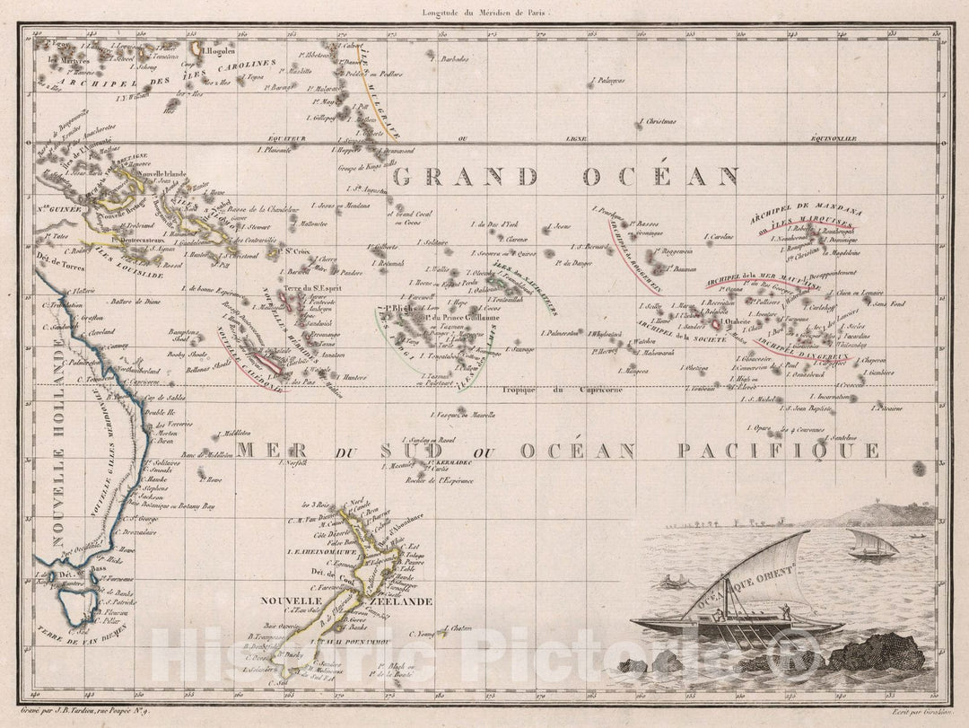 Historic Map : World Atlas Map, Oceanique Orient. 1812 - Vintage Wall Art