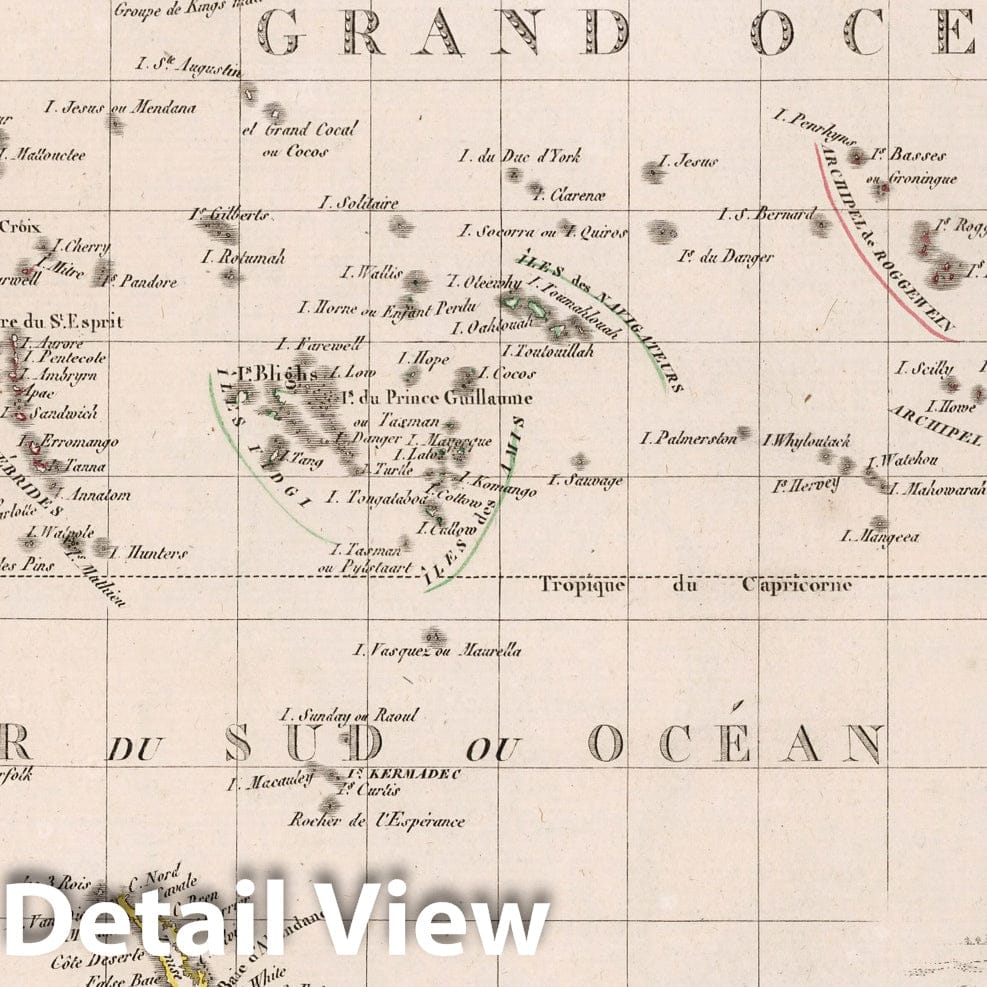 Historic Map : World Atlas Map, Oceanique Orient. 1812 - Vintage Wall Art