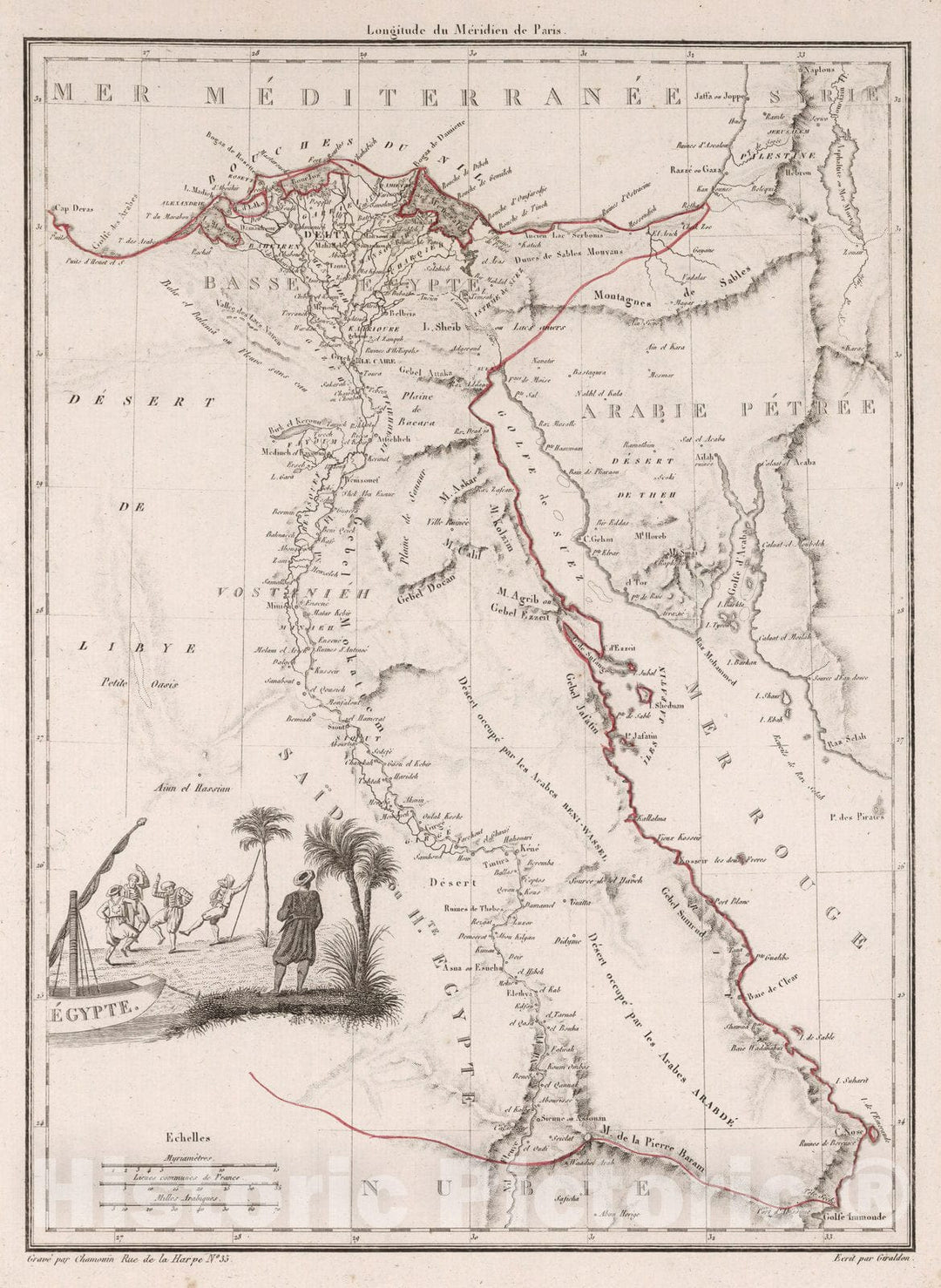 Historic Wall Map : Egypt,Egypte. 1812 , Vintage Wall Art