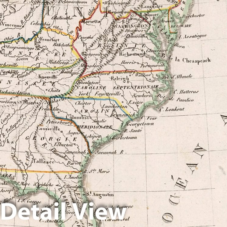 Historic Map : United States,Etats Unis et Grandes Antilles. 1812 , Vintage Wall Art