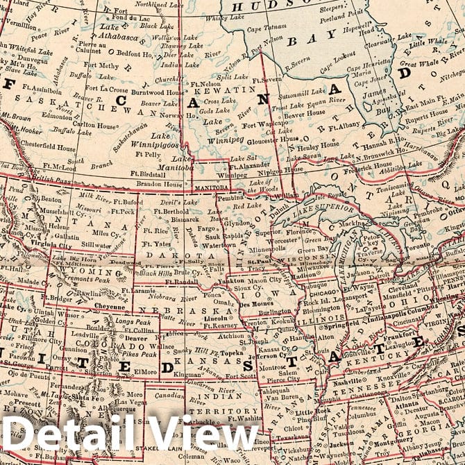 Historic Map : World Atlas Map, North America. 1882 v1