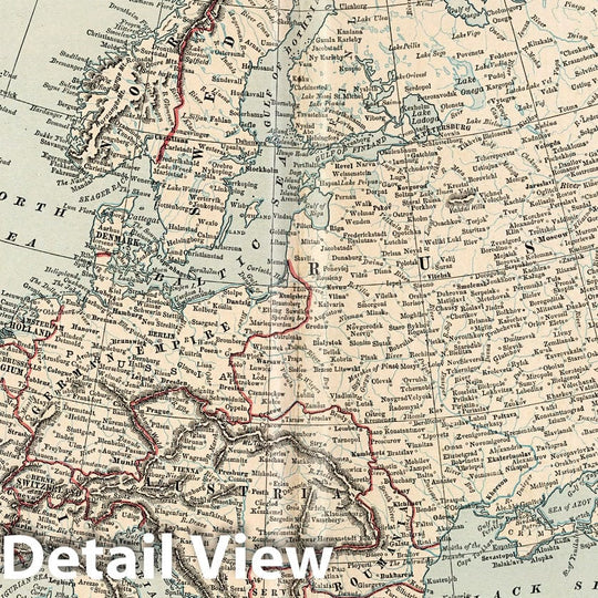 Historic Map : World Atlas Map, Europe. 1882 v1