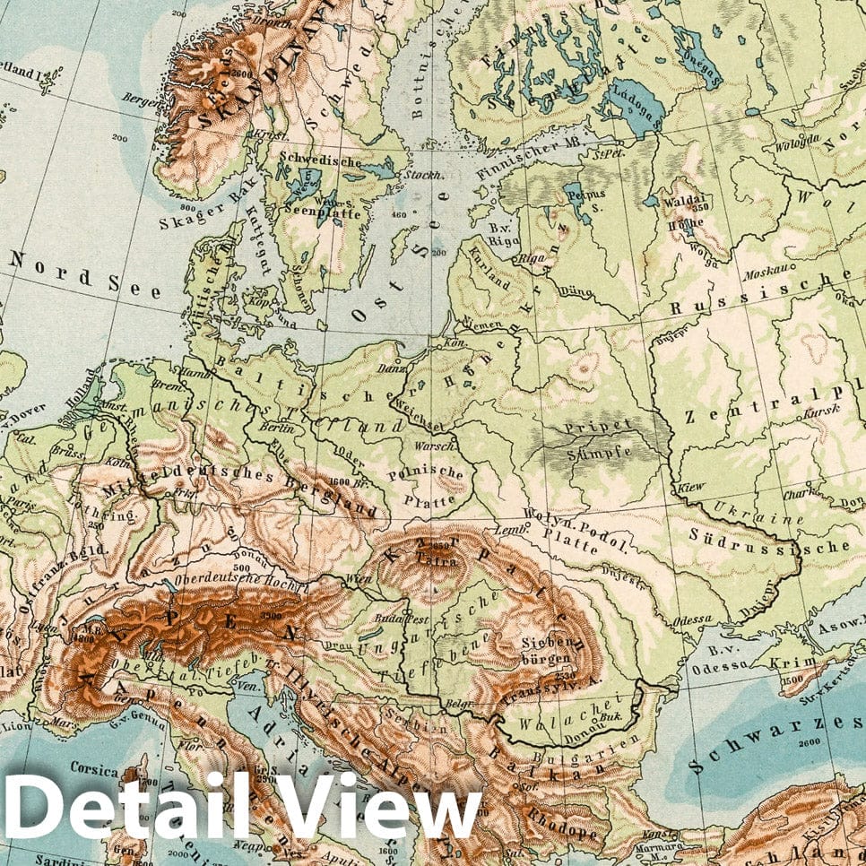 Historic Map : Mediterranean, EuropeNo. 11. Europa. 1902 , Vintage Wall Art