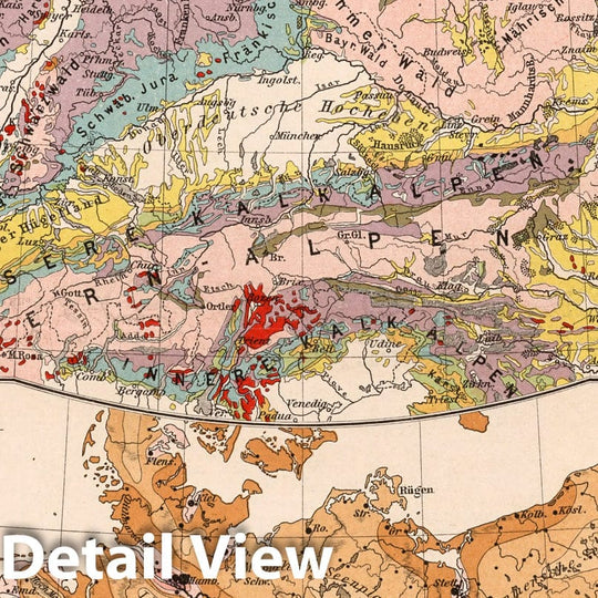 Historic Map : School Atlas Map, No. 14. Bodenkarte. Mitteleurope. Volksdichte. 1902 - Vintage Wall Art