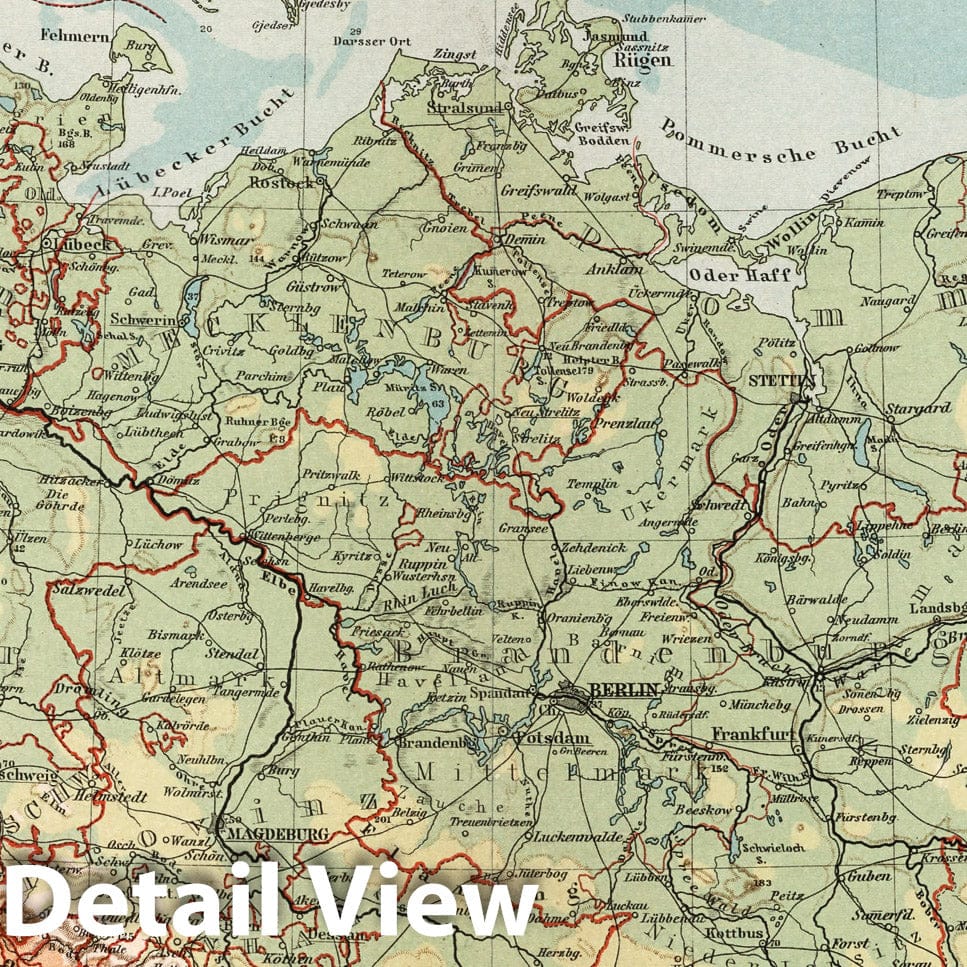 Historic Map : Germany,No. 19. Mittleres Nord-Deutschland. 1902 , Vintage Wall Art