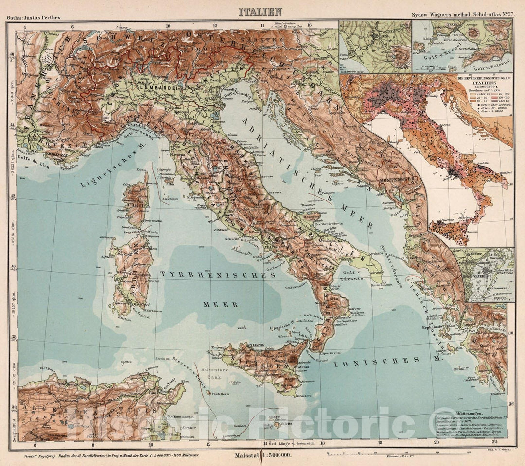 Historic Map : Italy,No. 27. Italien. 1902 , Vintage Wall Art