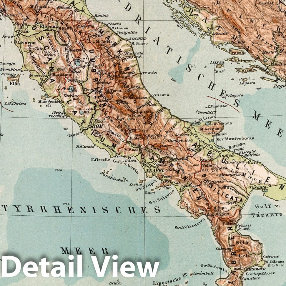 Historic Map : Italy,No. 27. Italien. 1902 , Vintage Wall Art