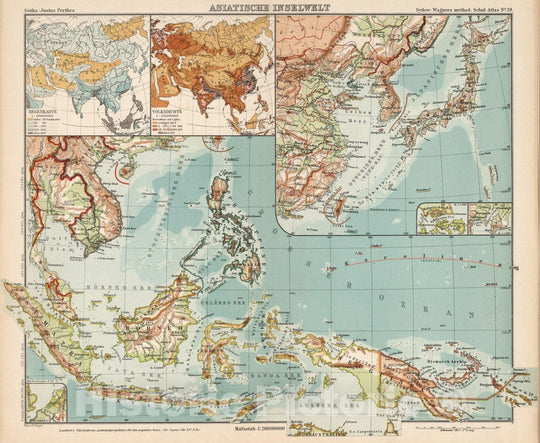 Historic Wall Map : Indonesia, Southeast AsiaNo. 39. Asiatische Inselwelt. 1902 , Vintage Wall Art