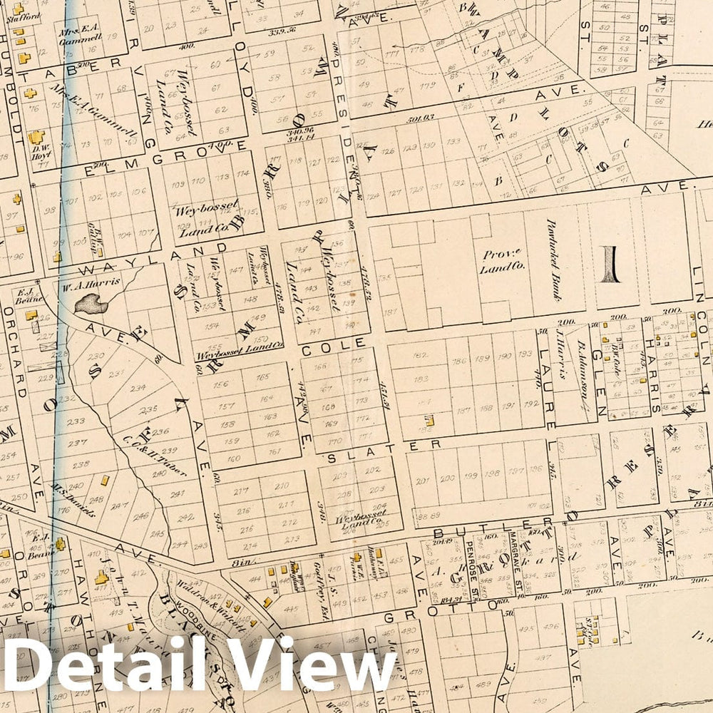 Historic Map : Providence (R.I.), City Atlas Map, Plate 4. Parts of Wards 1,2, 3, Providence. 1882 - Vintage Wall Art