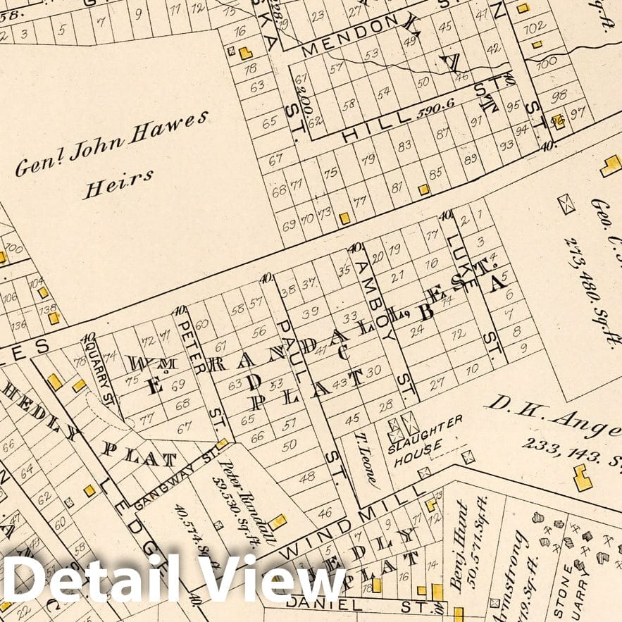 Historic Map : Providence (R.I.), City Atlas Map, Plate 5. Part of Ward 10, Providence. 1882 - Vintage Wall Art