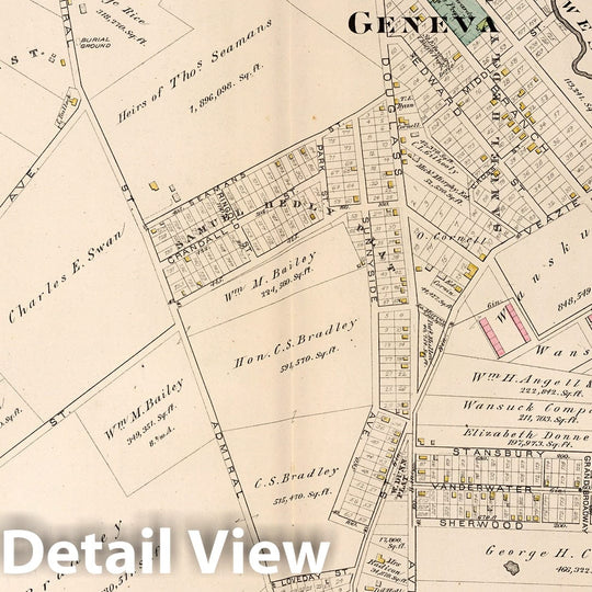 Historic Map : Providence (R.I.), City Atlas Map, Plate 11. Part of Ward 10, Providence. 1882 - Vintage Wall Art