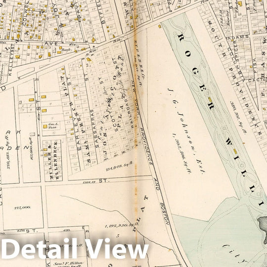 Historic Map : Providence (R.I.), City Atlas Map, Plate 19. Part of Ward 9, Providence. 1882 - Vintage Wall Art