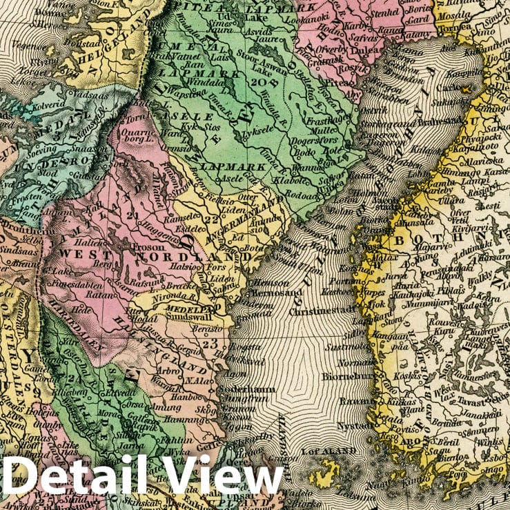 Historic Map : World Atlas Map, Sweden & Norway. 1833 - Vintage Wall Art