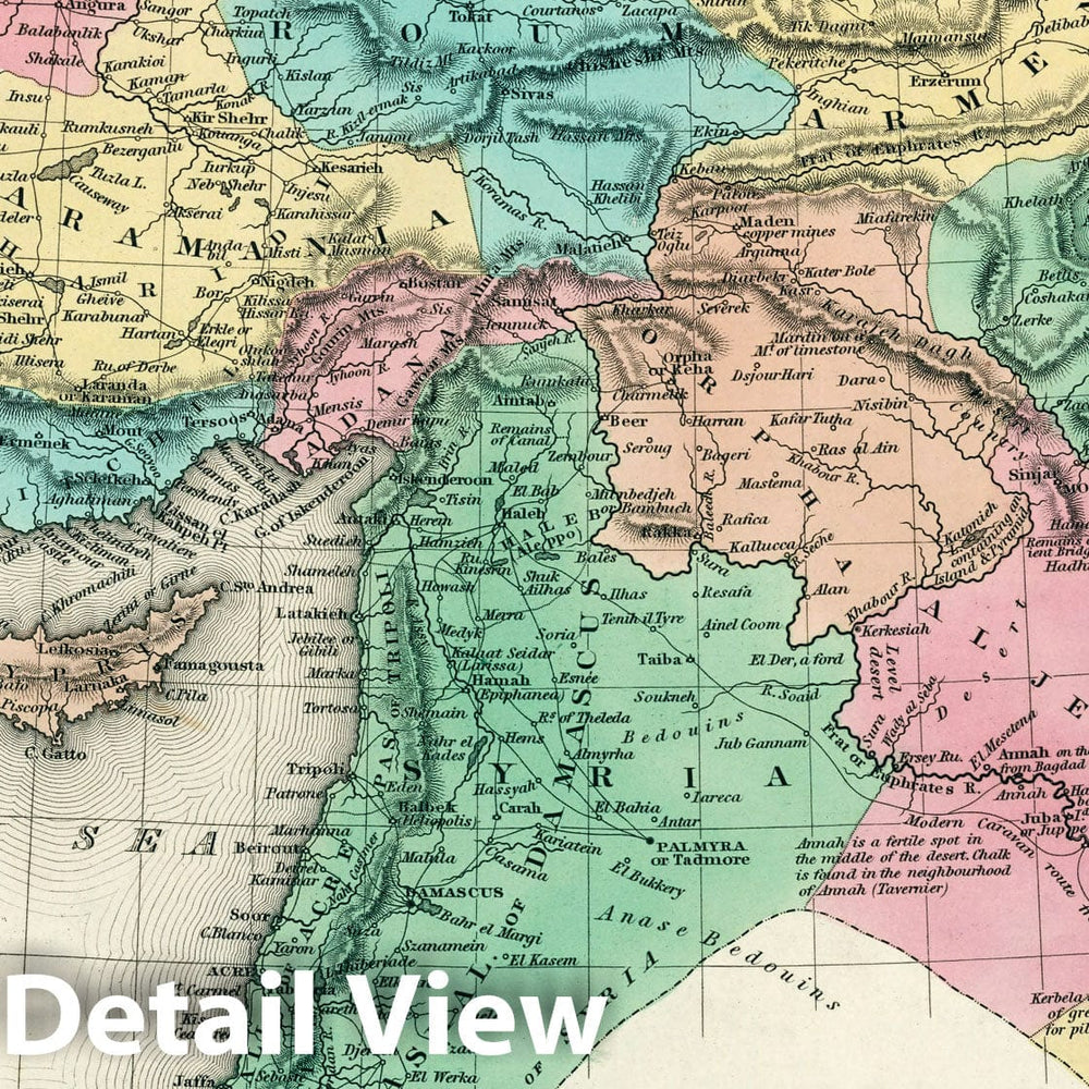 Historic Map : World Atlas Map, Turkey in Asia. 1834 - Vintage Wall Art