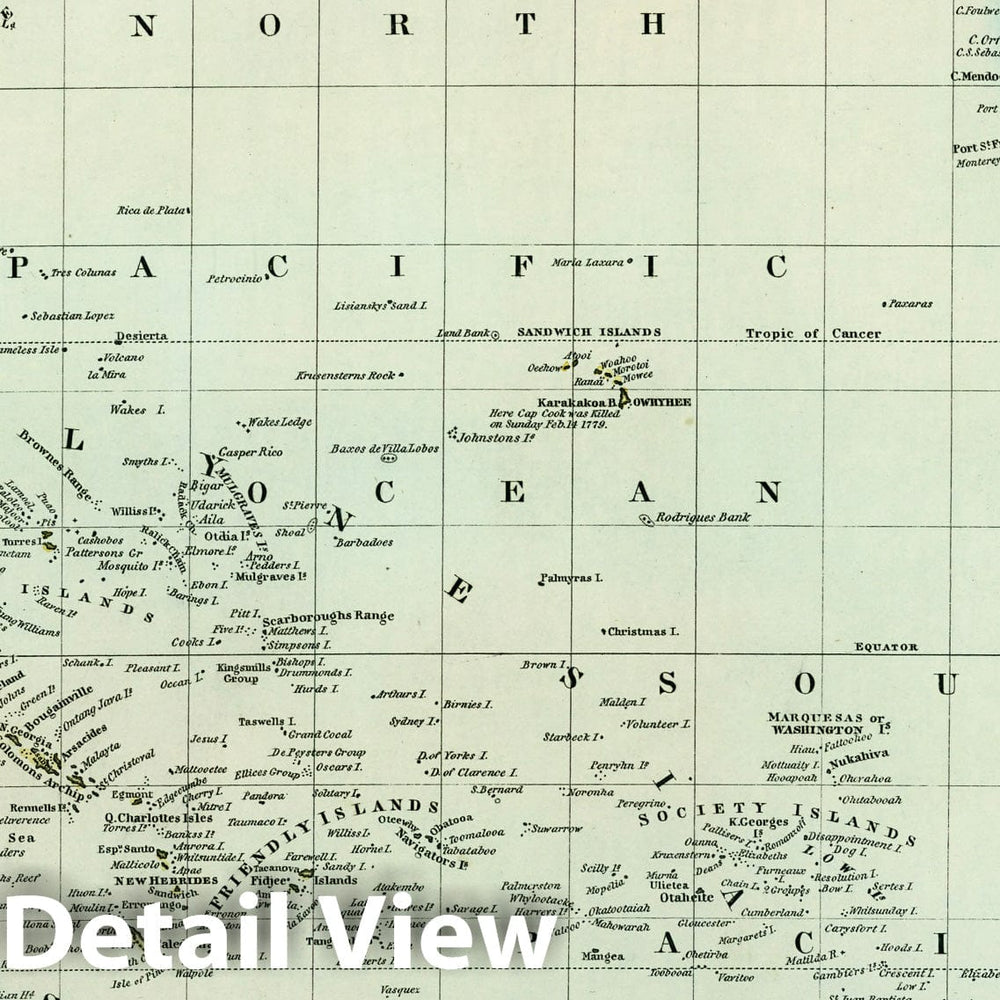 Historic Map : World Atlas Map, Oceana or Pacific Ocean. 1836 v2