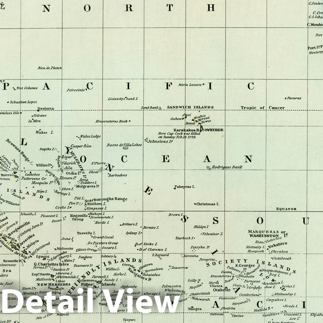 Historic Map : World Atlas Map, Oceana or Pacific Ocean. 1836 v2