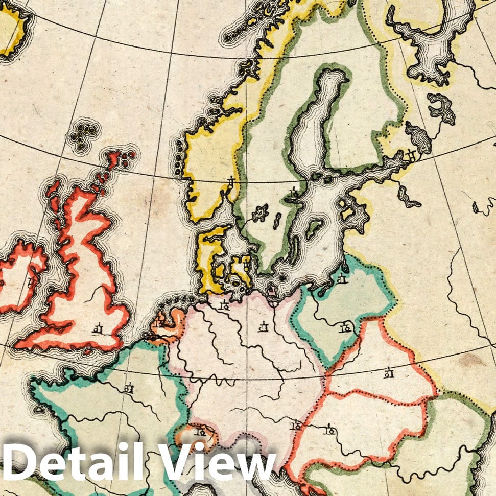 Historic Wall Map : School Atlas Map, Europe. 1799 v1