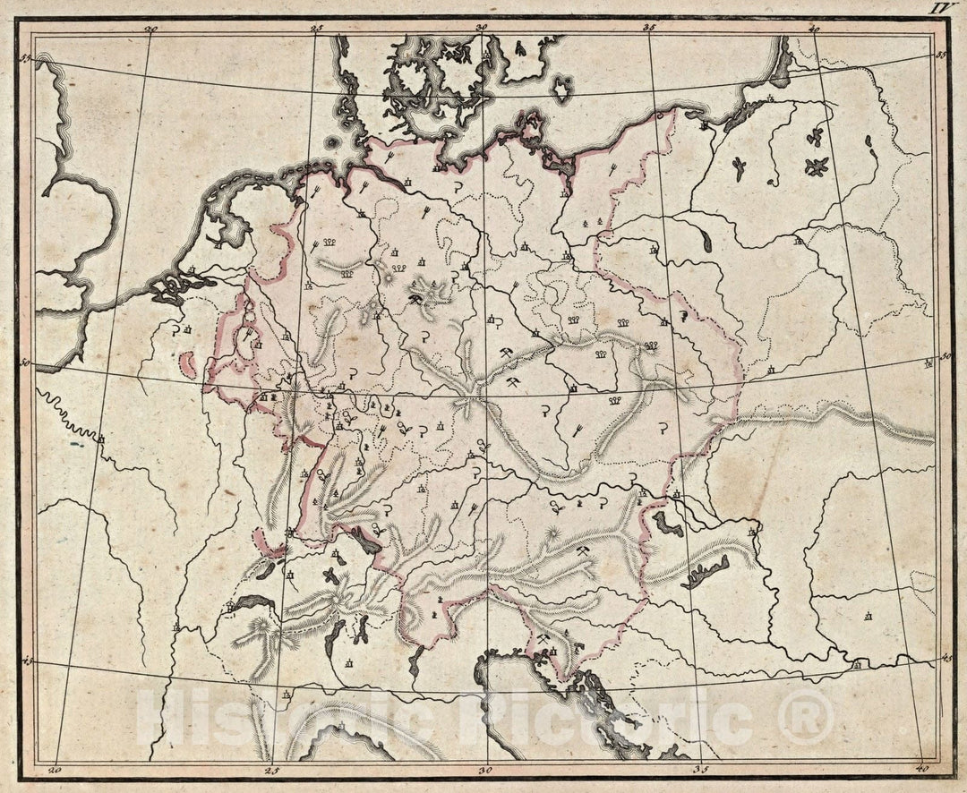 Historic Map : School Atlas Map, Germany and Poland. 1799 - Vintage Wall Art