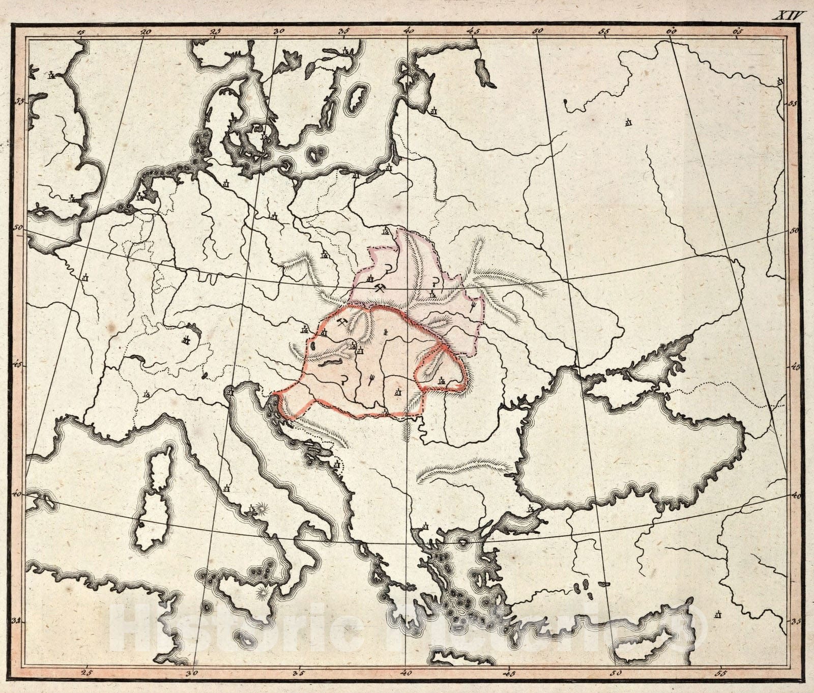 Historic Map : School Atlas Map, Croatia and Hungary. 1799 - Vintage Wall Art