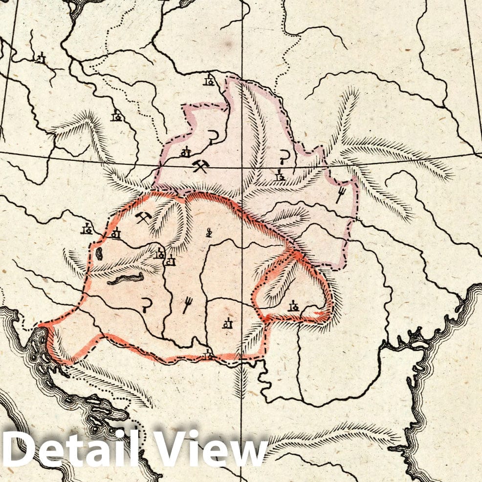 Historic Map : School Atlas Map, Croatia and Hungary. 1799 - Vintage Wall Art