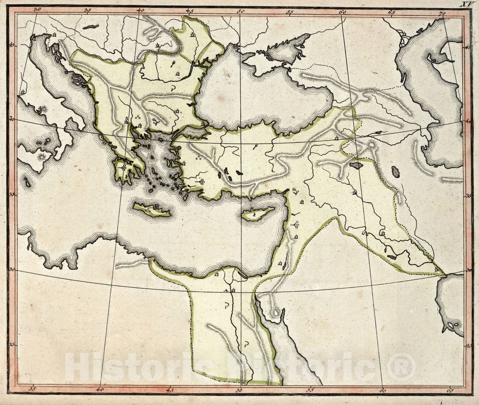 Historic Map : School Atlas Map, Eastern Mediterranean. 1799 - Vintage Wall Art