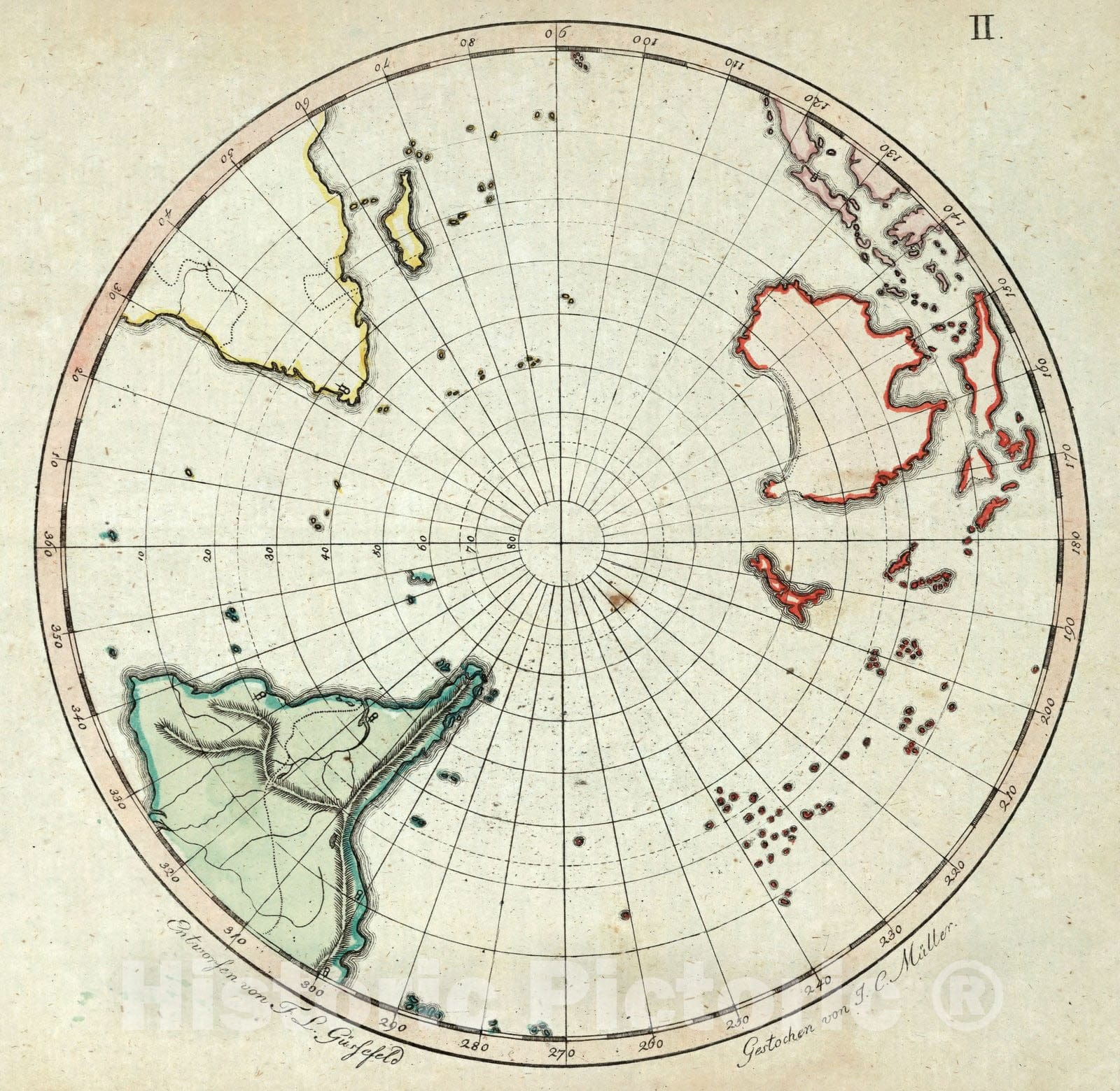 Historic Map : School Atlas Map, Southern Hemisphere. 1801 - Vintage Wall Art