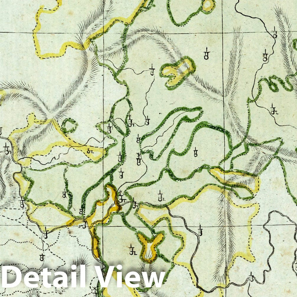 Historic Wall Map : School Atlas Map, Upper Rhine District, Germany. 1801 - Vintage Wall Art