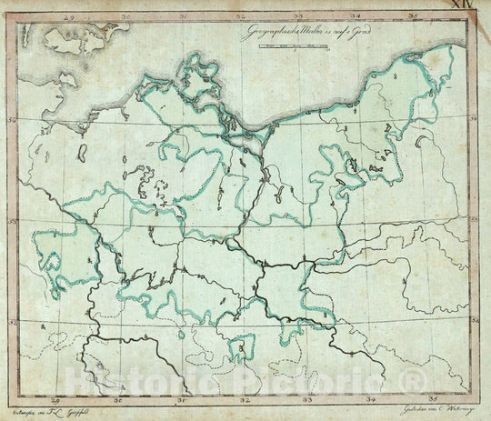 Historic Map : School Atlas Map, Northern Upper Saxon District, Germany. 1801 - Vintage Wall Art