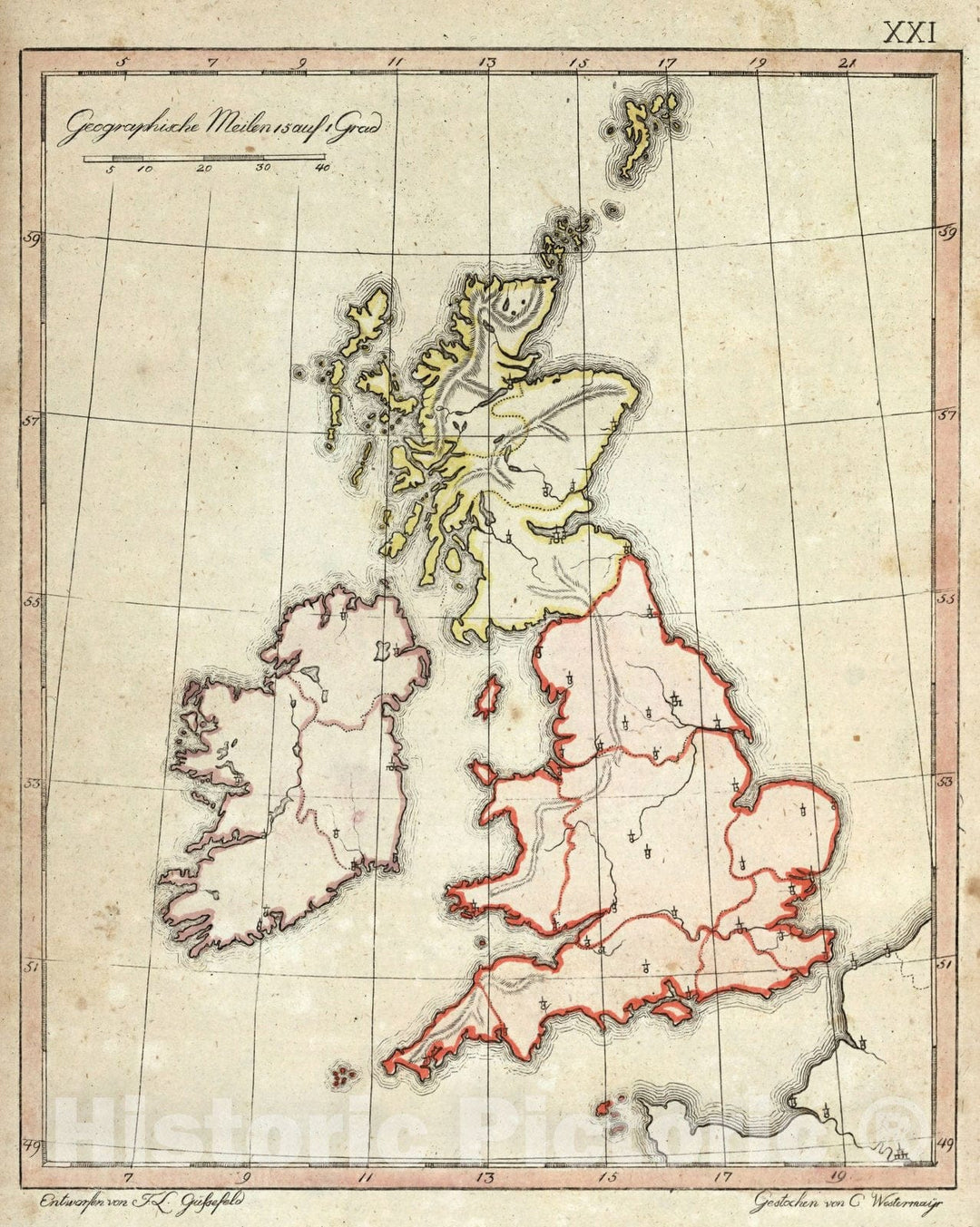 Historic Map : School Atlas Map, Great Britain and Ireland. 1801 - Vintage Wall Art