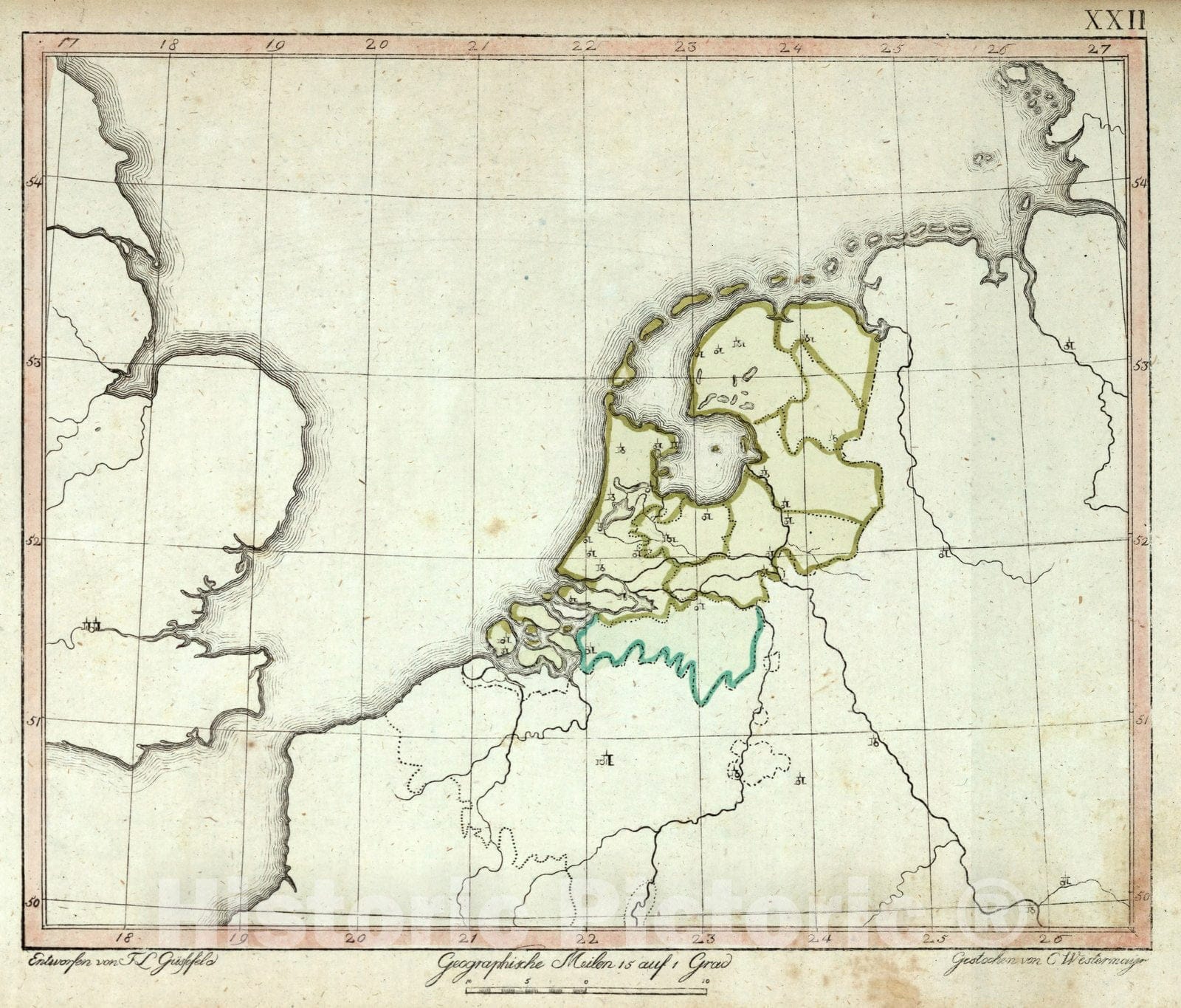 Historic Map : School Atlas Map, Netherlands. 1801 - Vintage Wall Art