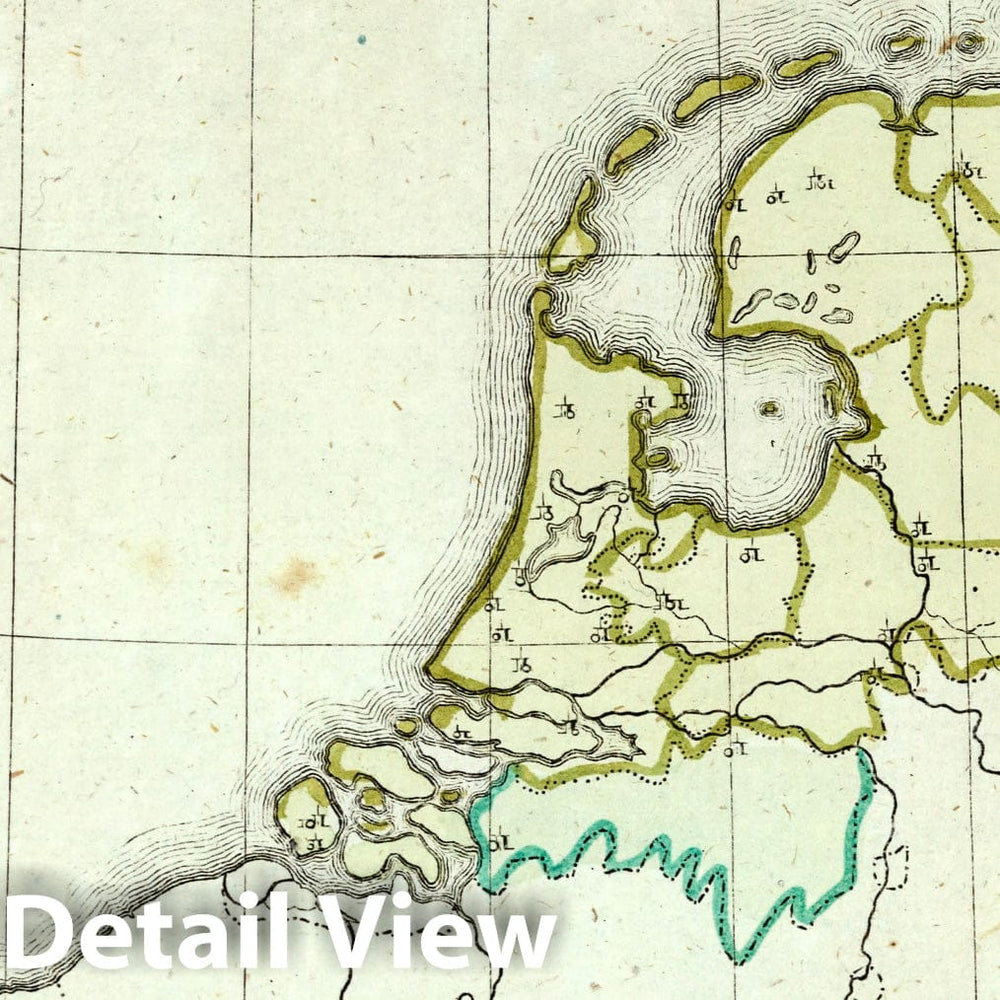 Historic Map : School Atlas Map, Netherlands. 1801 - Vintage Wall Art